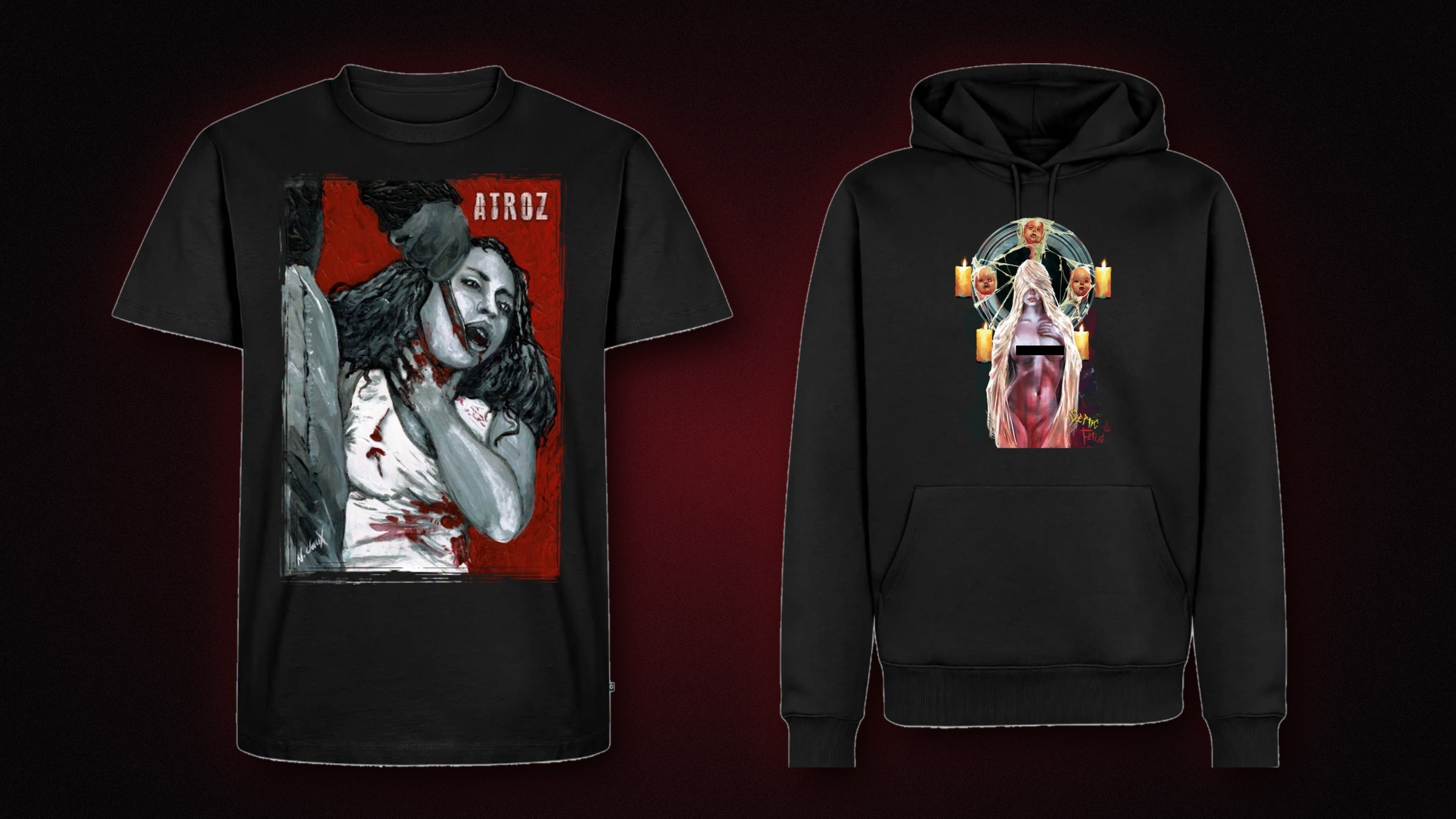 Atroz Shirt und Fetus/Septic Hoodie